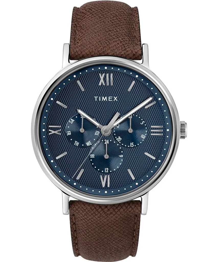 Montre analogique homme Timex Southview avec cadran bleu et index romains