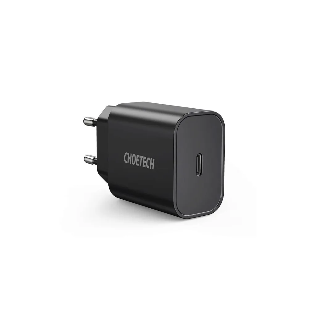 Caricabatterie USB-C Choetech 20W - Il Tuo Compagno di Viaggio Nero