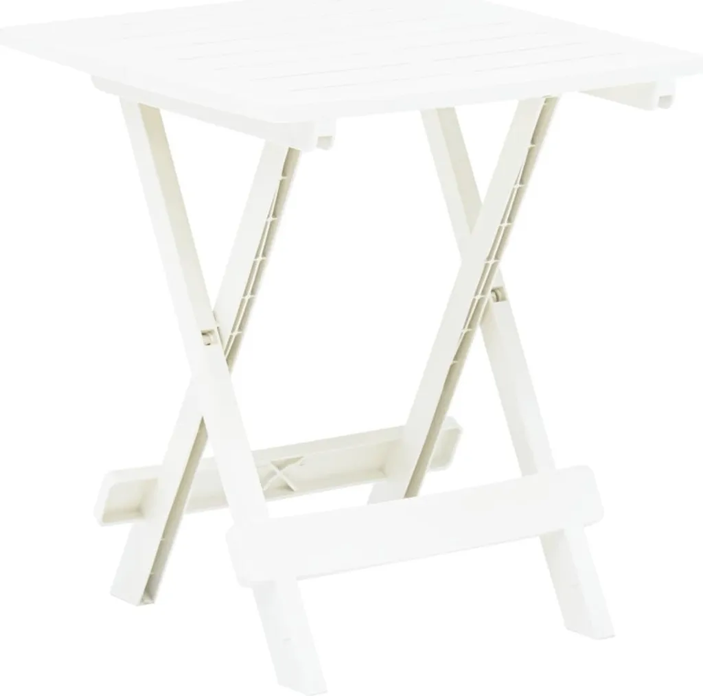 Tavolo da giardino pieghevole bianco 45x43x50 cm in plastica
