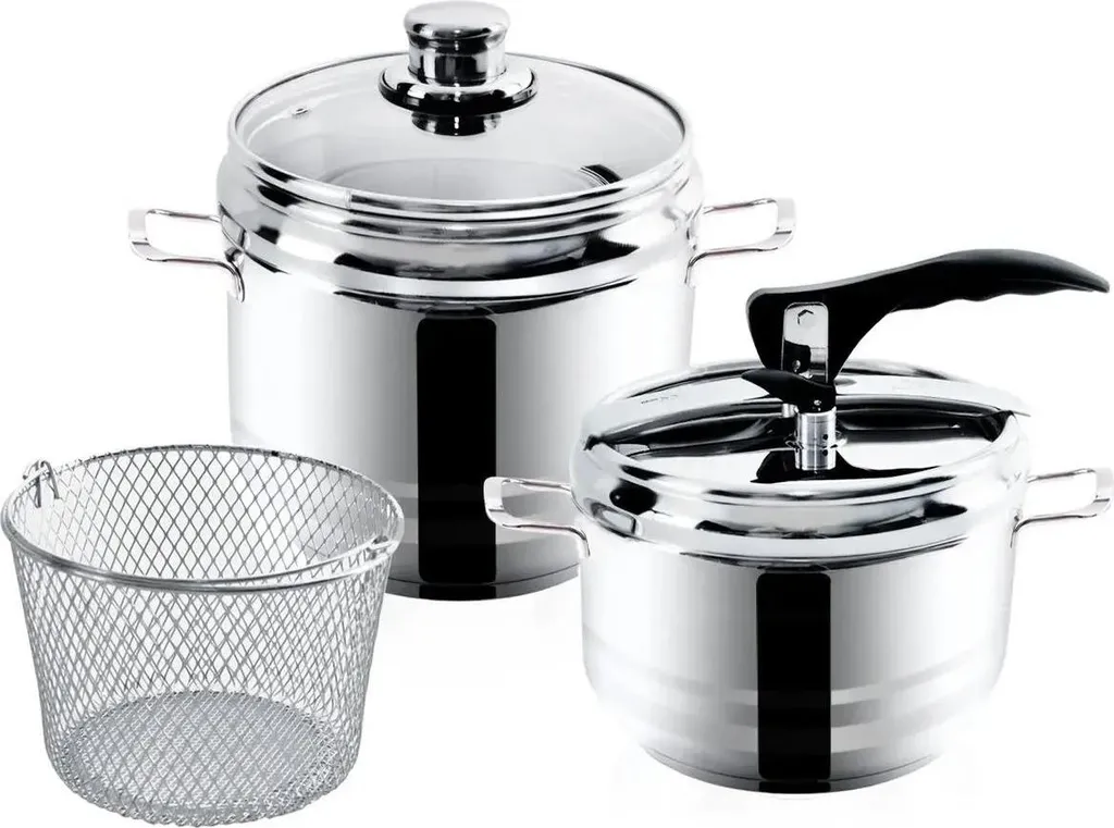 ORION Profi Pentola a pressione, 5 l + 3,5 l, acciaio inox, 2 pz ORION 113044