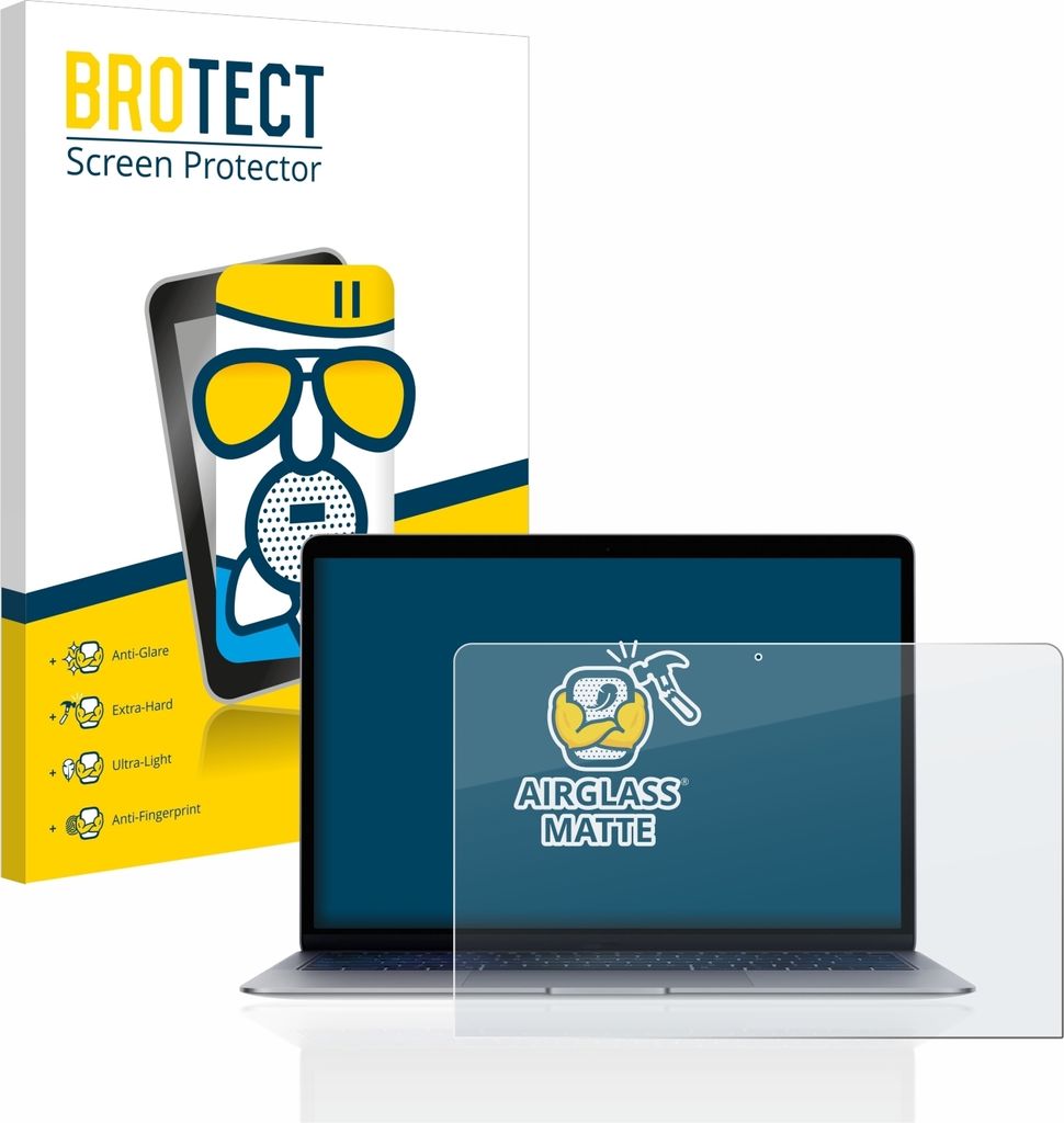 BROTECT Entspiegelungs Schutzglas für Apple MacBook Air 13" 2020 Schutzfolie Panzer Folie Glas Display Schutz matt