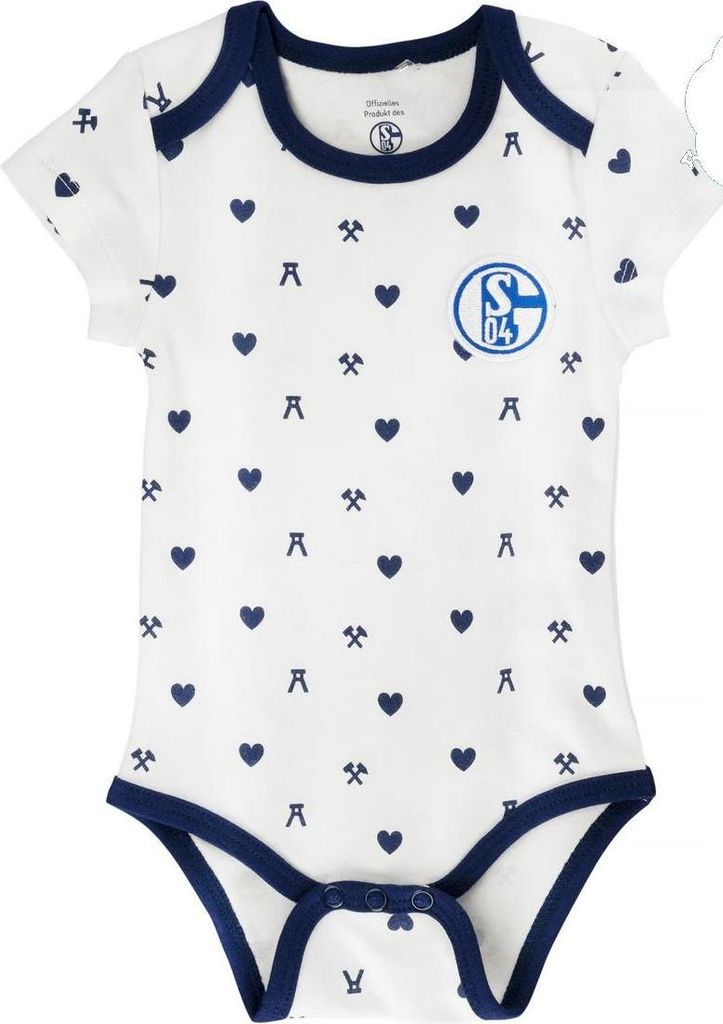 FC Schalke 04 S04 Body Baby Allover creme Gr. 50/56 Produktbild 
