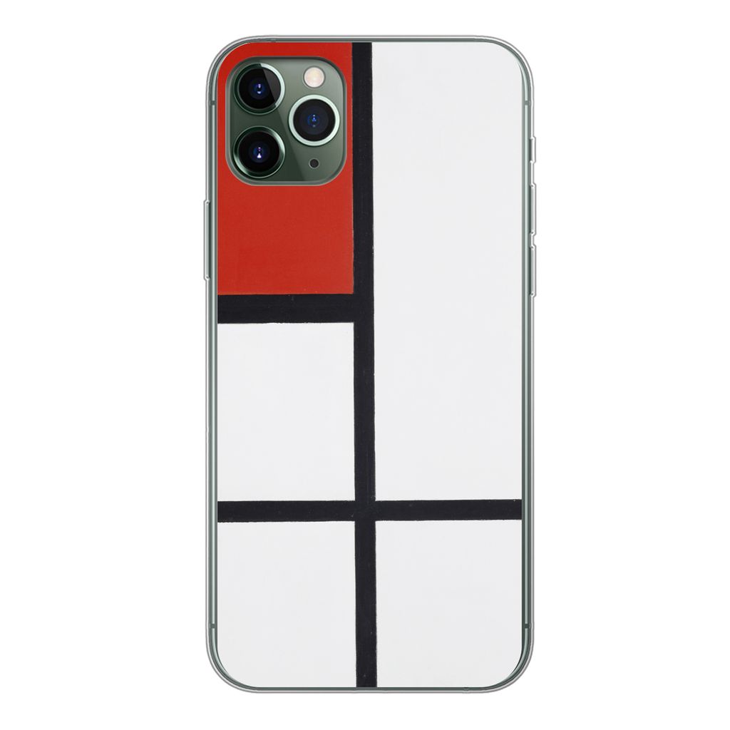 MuchoWow Handyhülle Schutzhülle Hülle für iPhone 11 Pro Max Komposition - Piet Mondrian Silikon Softcase Handy Hülle - Schutz