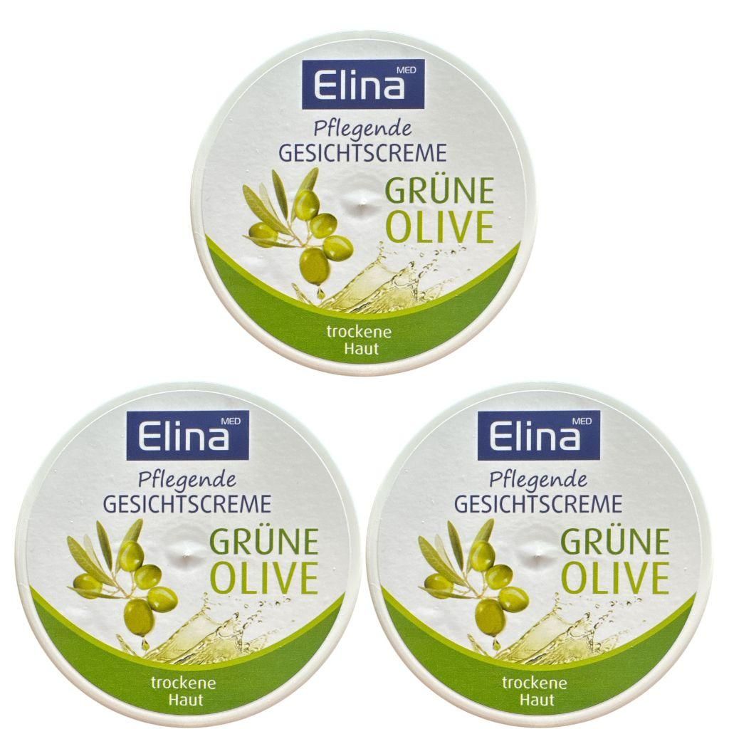 3x75 ml Elina Olive Gesichtscreme in Dose Hautcreme Produktbild 