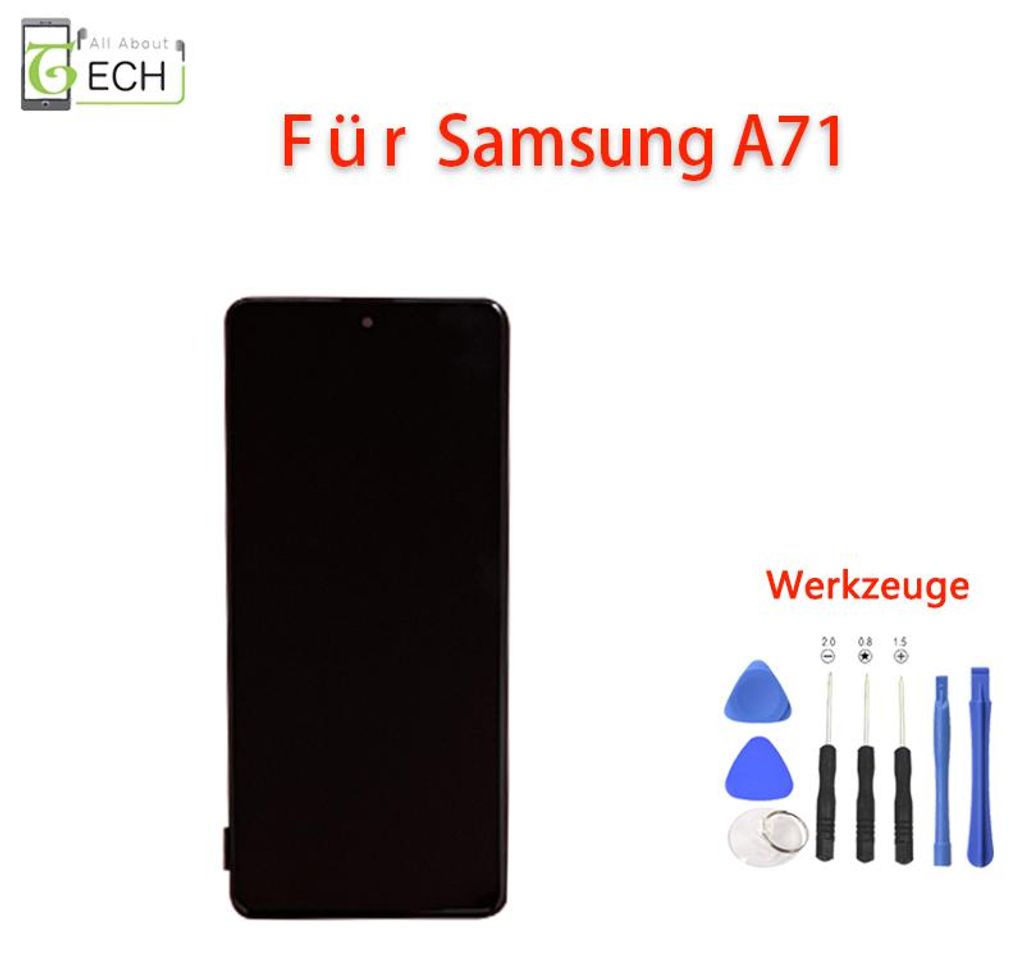 Für Samsung A71 SM-A715F LCD Display mit Rahmen Touch Produktbild 