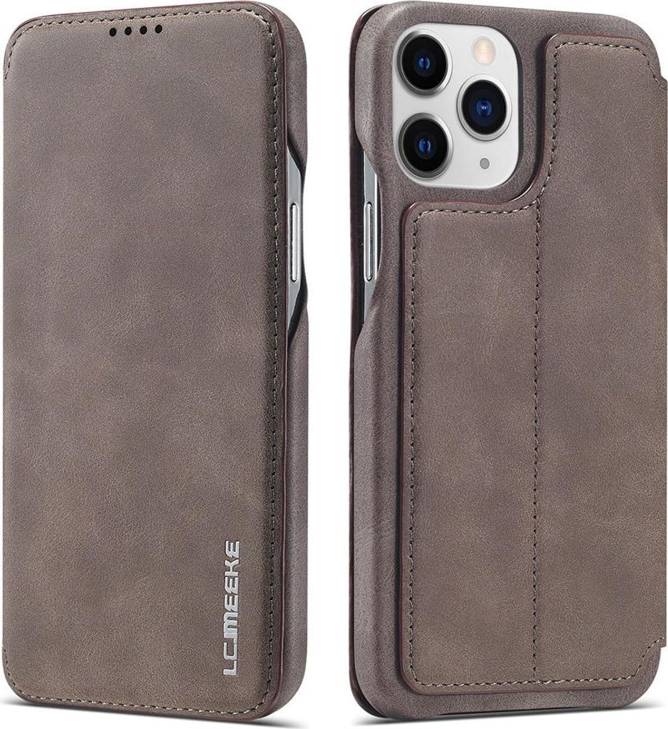 iPhone 13 Pro Max Hülle - LC.IMEEKE Retro Klapphülle - Grau