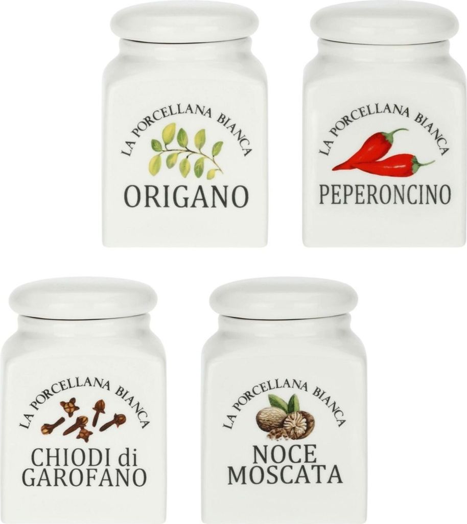 La Porcellana Bianca Set mit 4 Gewürzdosen 175 ml P0126175MX