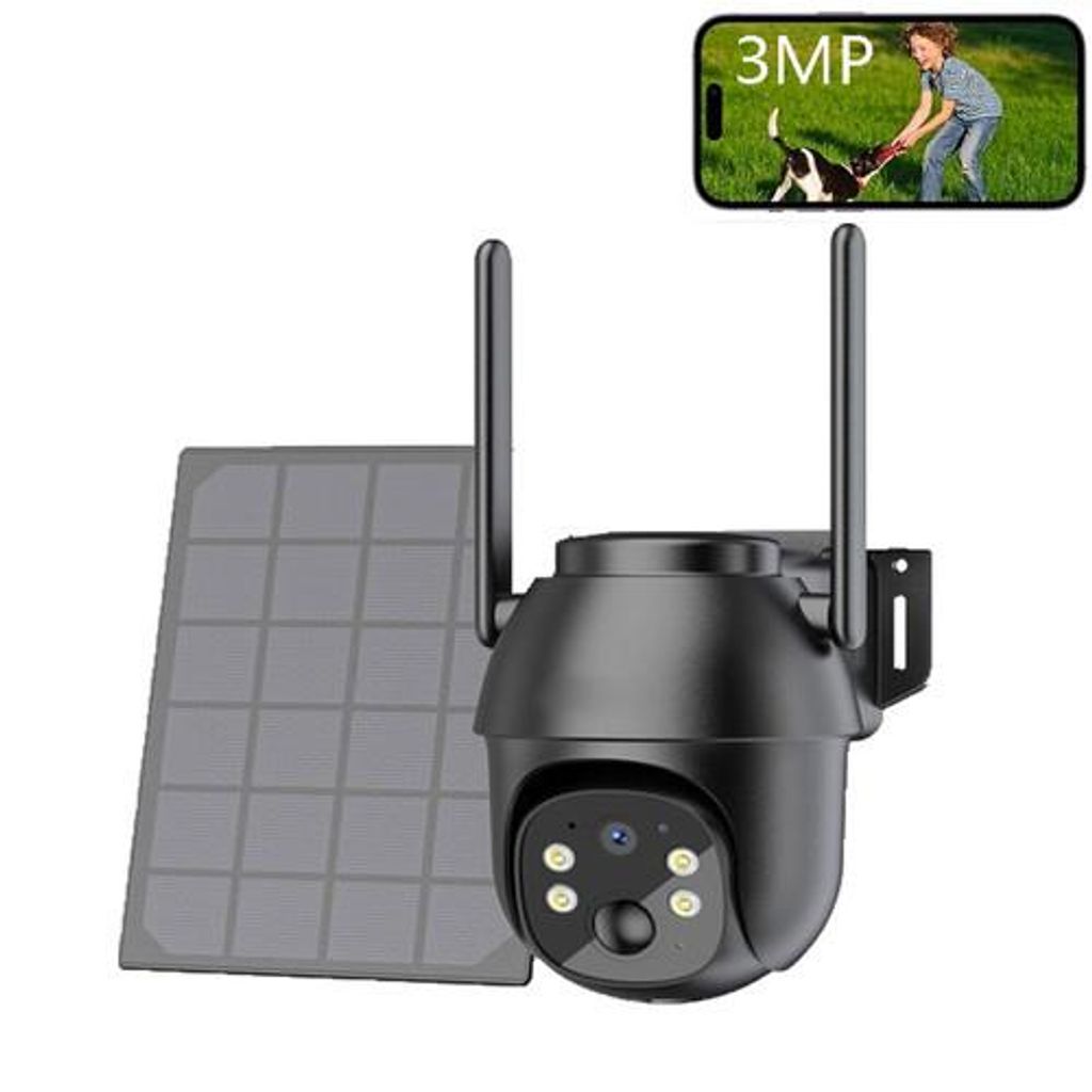 4G LTE Überwachungskamera Aussen Akku mit SIM Karte Solarpanel, 2K 3MP Kabellos Solar IP Kamera Ohne WLAN Outdoor, Farb/IR Nachtsicht, 2-Wege-Audio