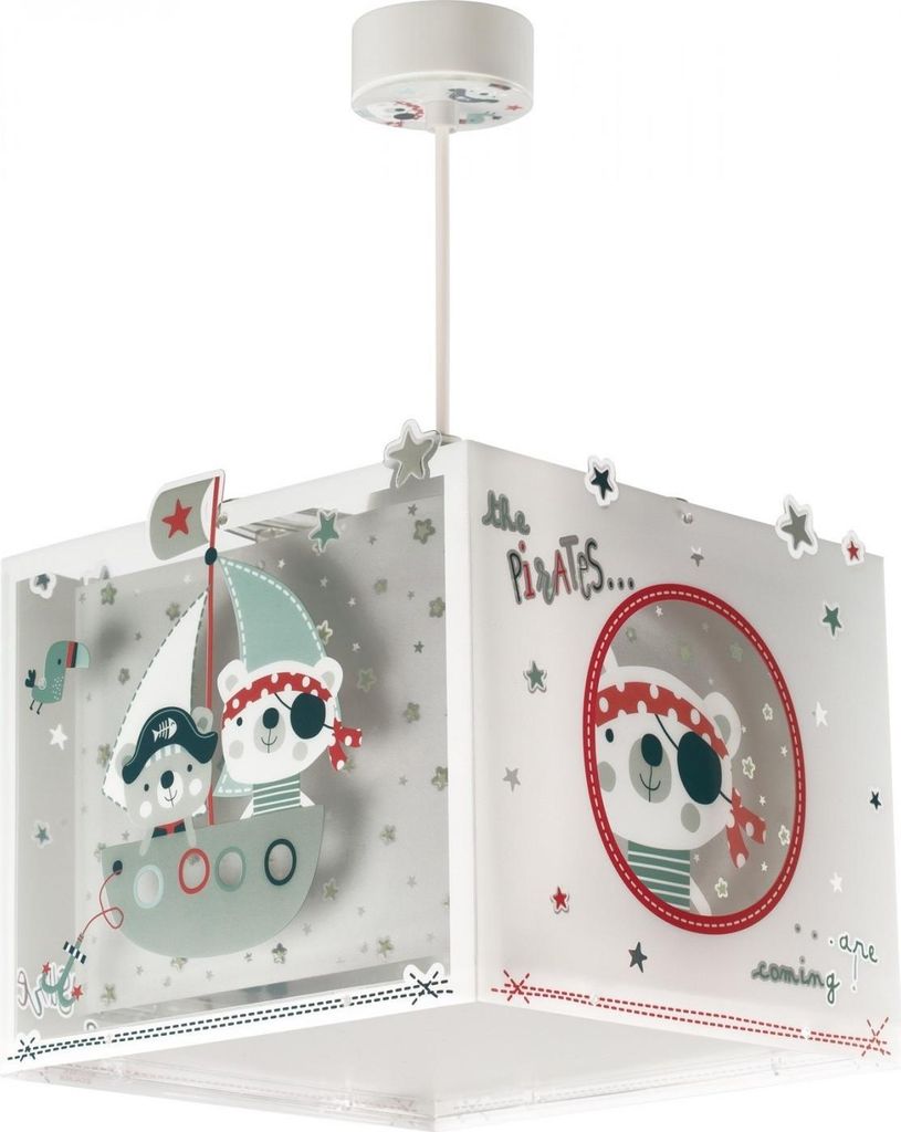Deckenleuchte The Pirates für Kinderzimmer mit maritimen Piratenbären-Designs und Leuchteffekt im Dunkeln