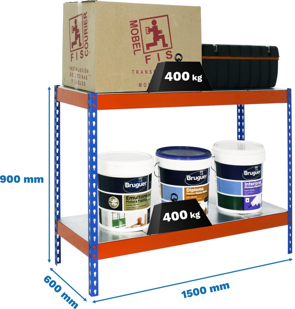 Metallarmband ECOFORTE 1506-2 METAL 900 BLAU/LARANJA/GALVA