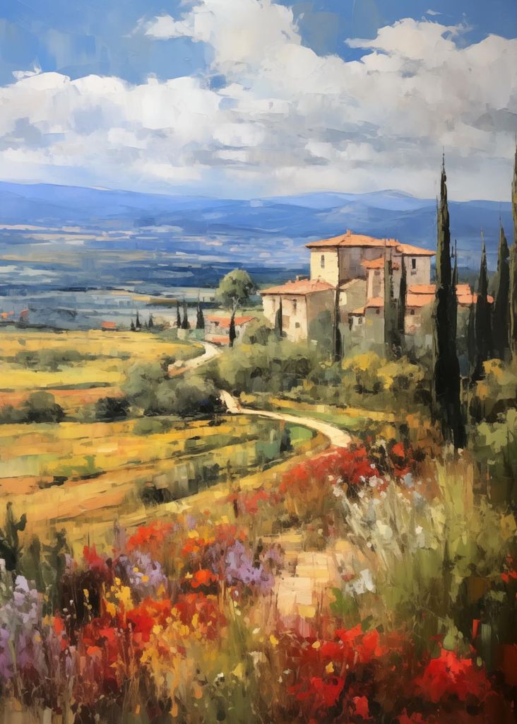 Plakat 50x70cm Toskana Morgenansichten