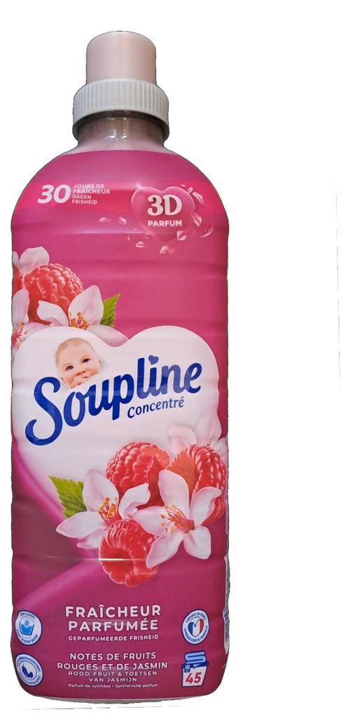 Soupline Weichspüler – 45 sc/950 ml – rote Früchte & Jasmin Produktbild 