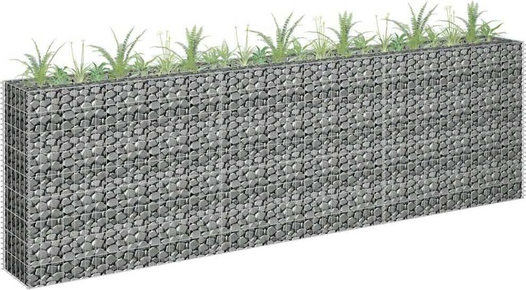 The Living Store Gabionen-Hochbeet Verzinkter Stahl 270 x 30 x 90 cm