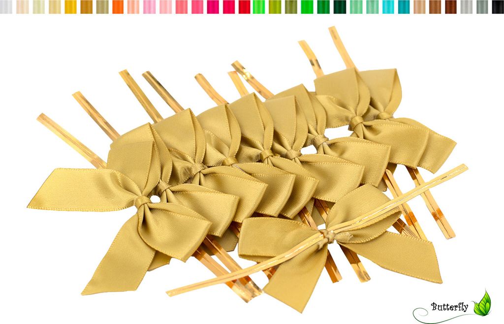 Satinschleifen 5cm, 10 Stück, Farbauswahl:gold 687