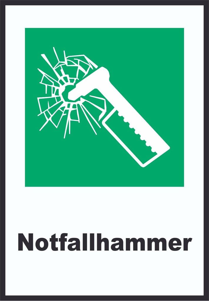 Notfallhammer A6 (105x148mm) Schild