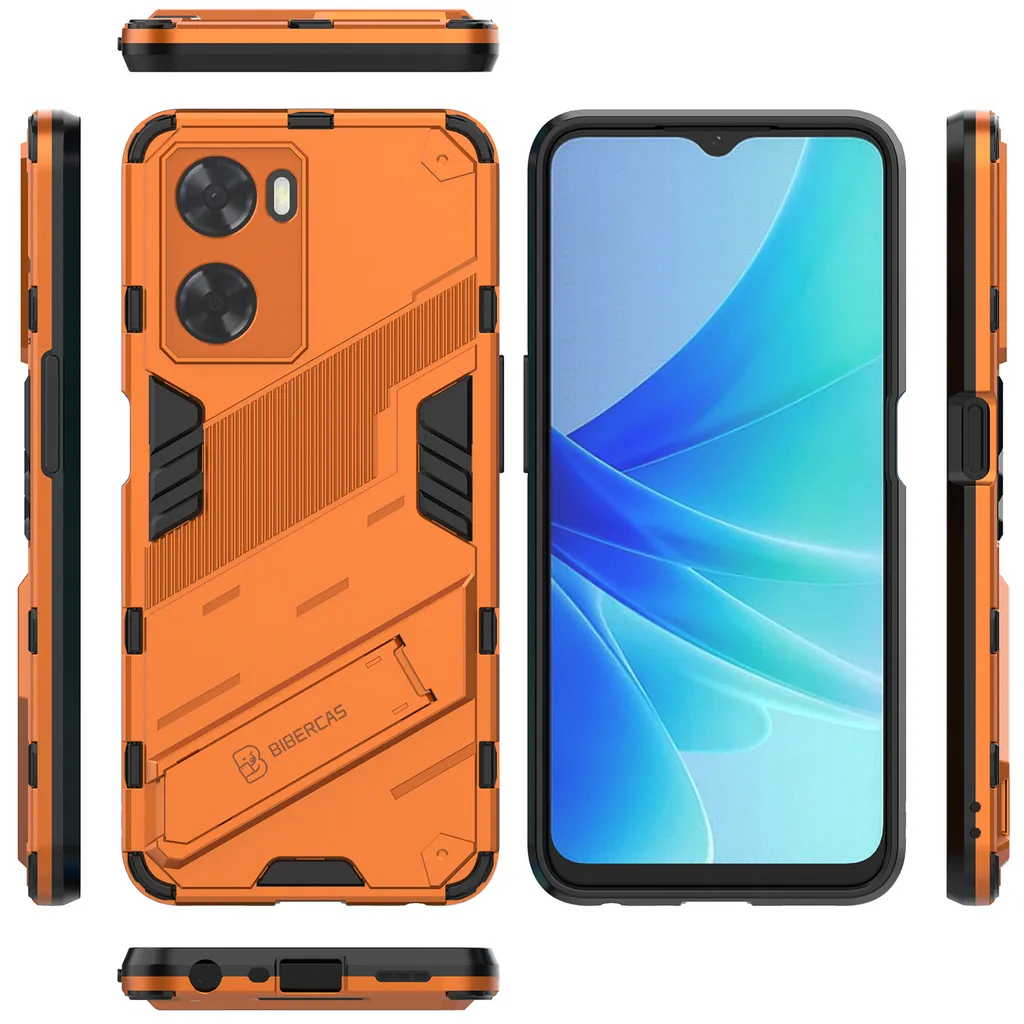 TEYYOS Cover per Oppo A57 4G/Oppo A57s, Custodia TPU/PC Hybrid Custodie con 360° Supporto, Antiurto Guscio Protezione Bumper Case Caso, Nero