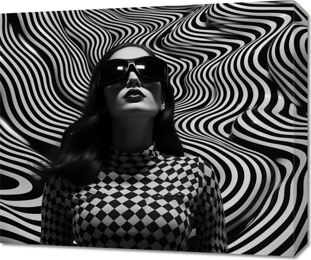 Bild 60x50cm Kontrast durch Schwarze Brille