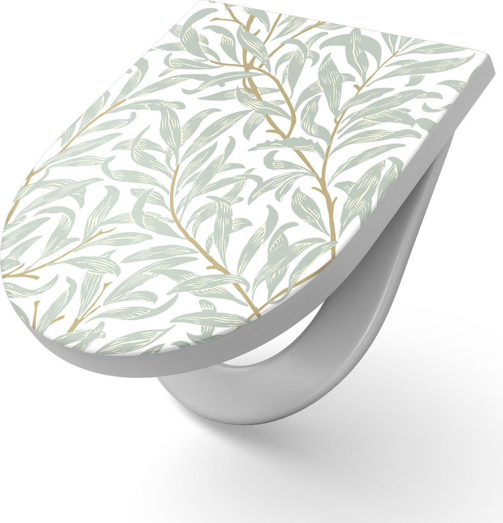 DEQORI WC-Sitz Duroplast 36,4x45,4 cm 'Dekorative Weidenzweige' Toilettensitz WC-Brille