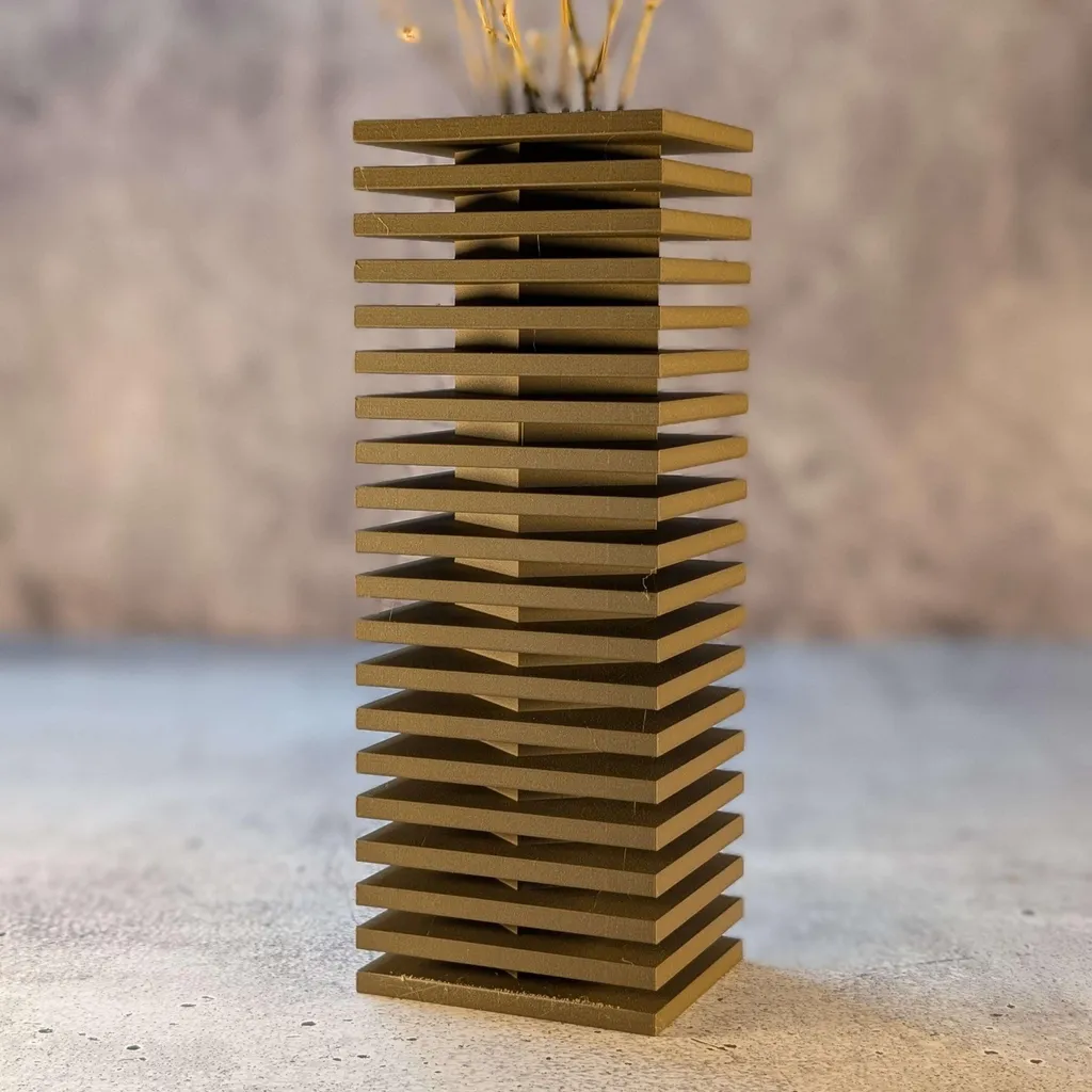 Vase Design pour Salon et Bureau - Décoration Bois pour Fleurs Séchées