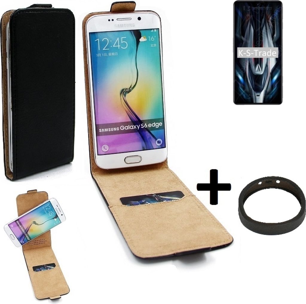 K-S-Trade TOP SET Handyhülle kompatibel mit Xiaomi Redmi K50 Gaming Edition 360° Flipstyle Schutzhülle Smartphone Tasche schwarz + TPU Bumper, Case