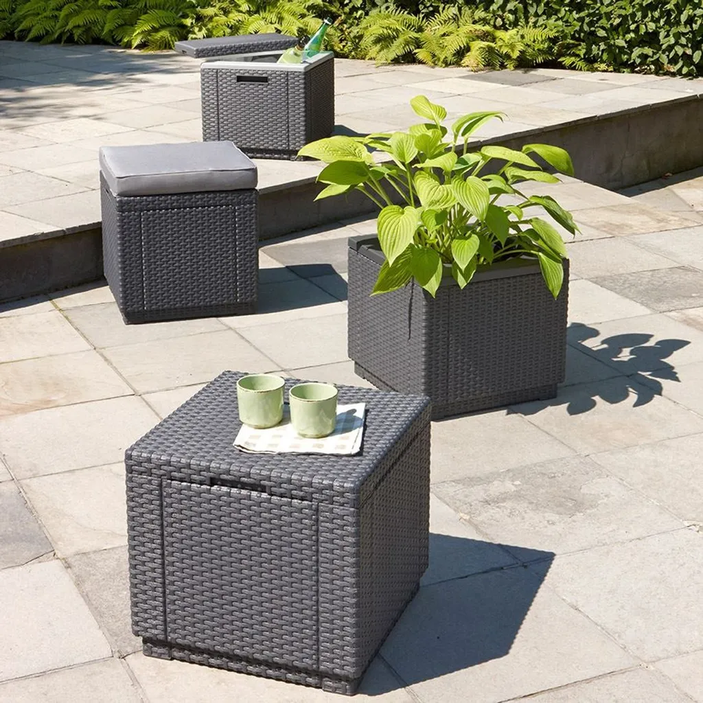 Sgabello Allibert Ice Cube con cool box, colore: grafite - 26