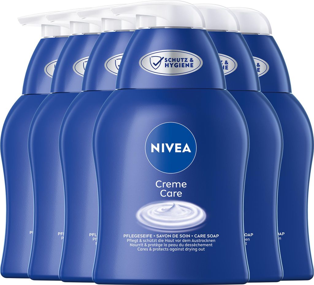 NIVEA Flüssigseife Creme Care Pflegeseife mild Duft der NIVEA Creme 6 x 250ml