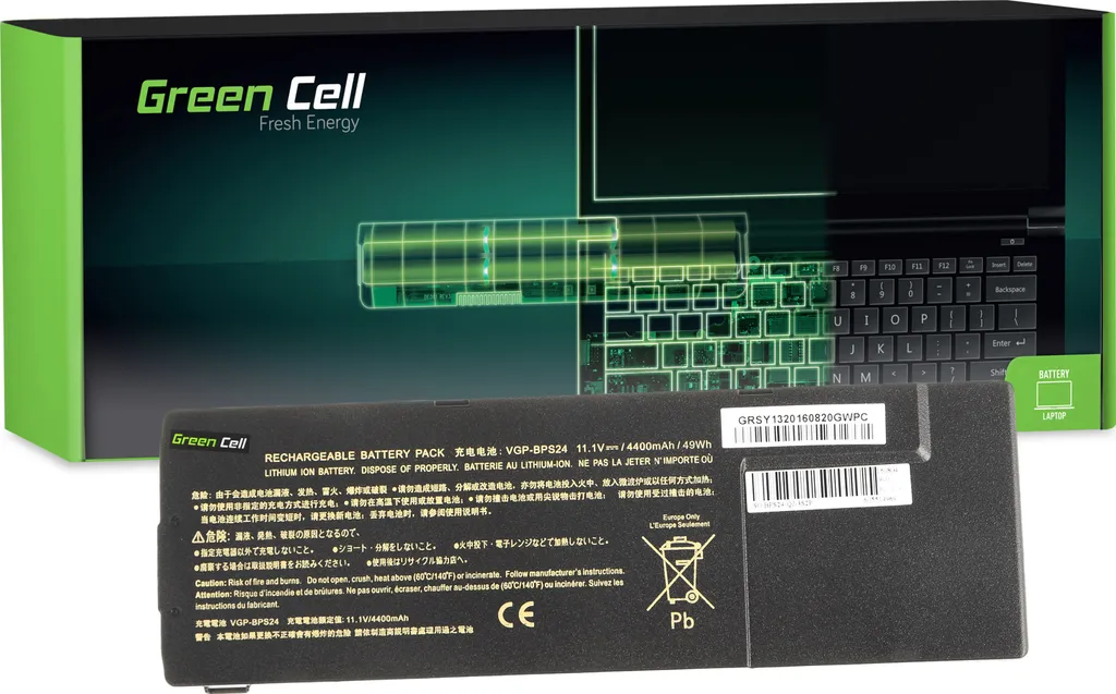 Batteria per laptop Green Cell (equivalente a: Sony VGP-BPS24)