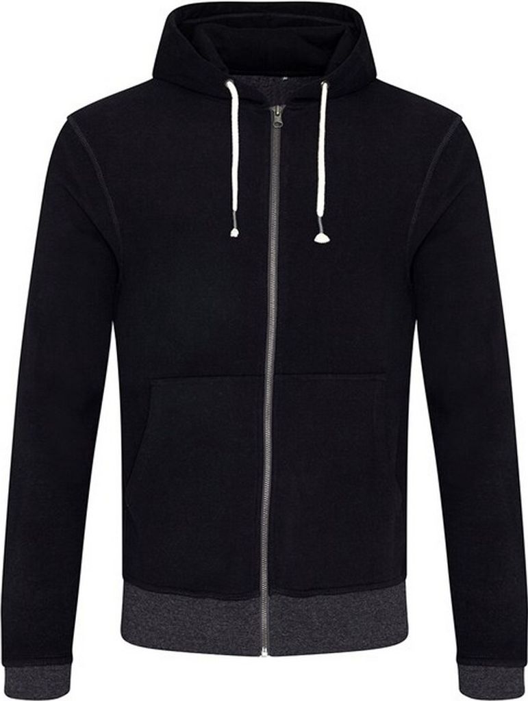 Ecologie - "Okavango" Hoodie mit durchgehendem Reißverschluss für Herren/Damen Uni RW9244 (M) (Schwarz/Anthrazit)