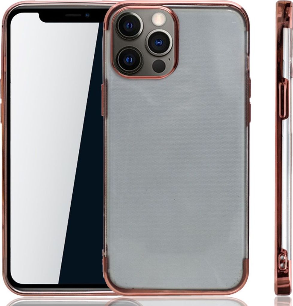 Handyhülle für Apple iPhone 12 Pro Max Rose Pink - Clear - TPU Silikon Case Backcover Schutzhülle in Transparent Rose Pink