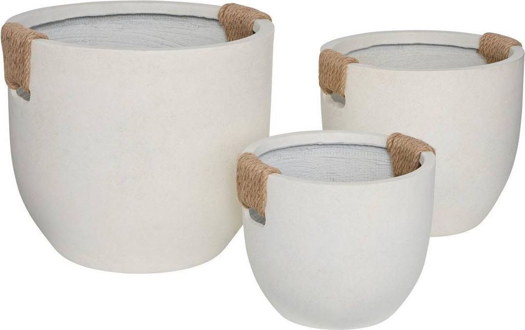 3er-set blumentopf sien 47x40,5x47 cm weiß - Atmosphera créateur d'intérieur