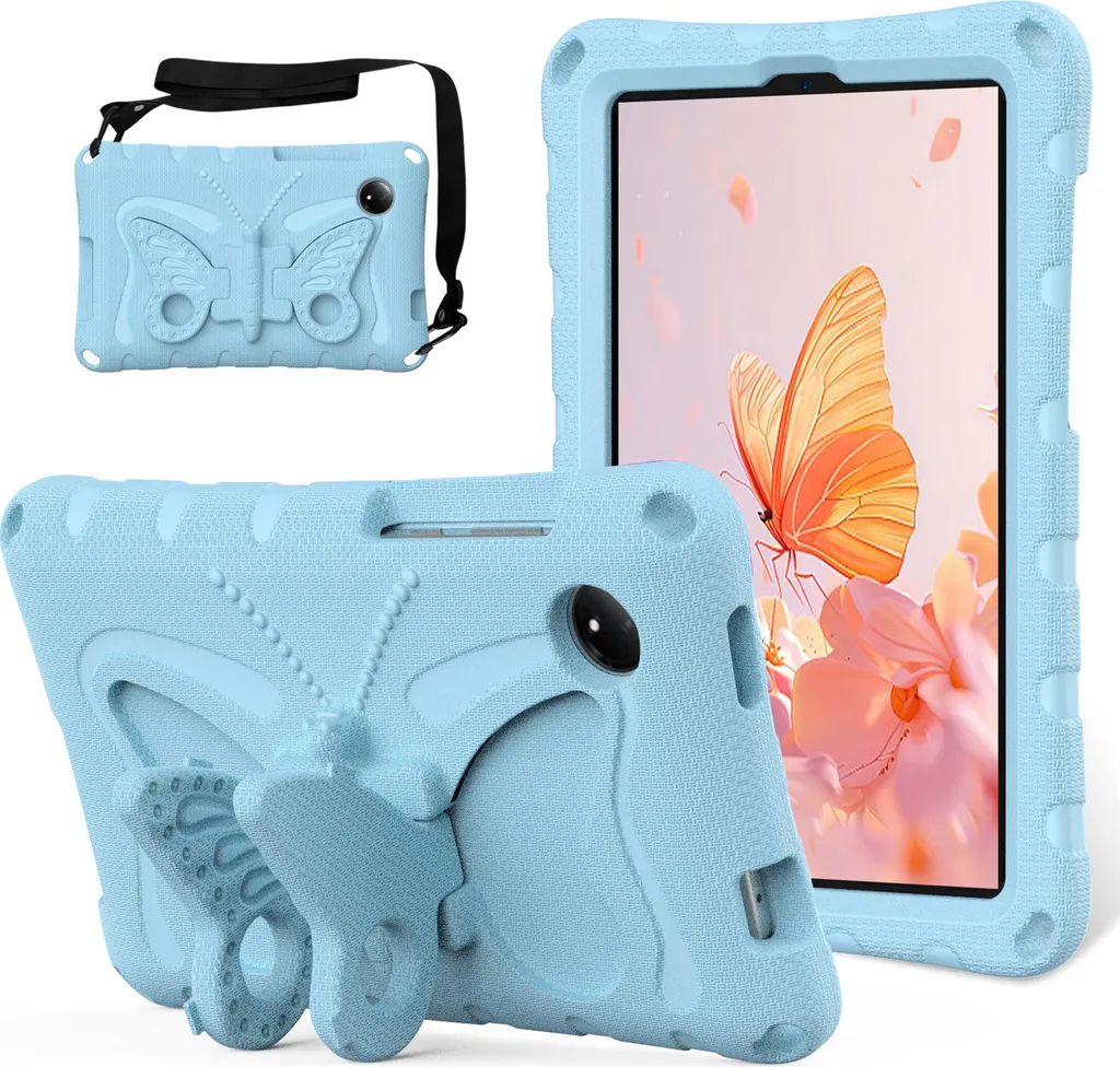 Custodia Antiurto Per Bambini Per Xiaomi Redmi Pad SE 8.7 4G 2024 - Con Tracolla, Maniglia E Supporto, Rosa
