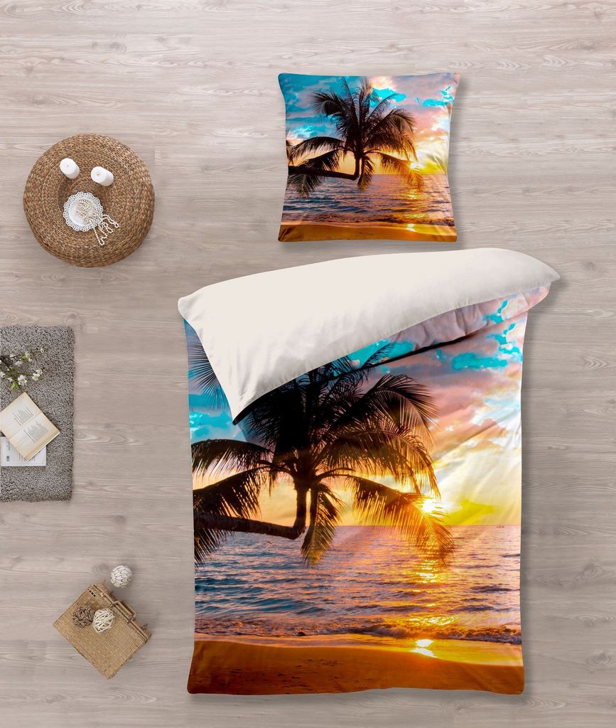 Bettwäsche Set mit Sonnenuntergang 135 x 200 cm