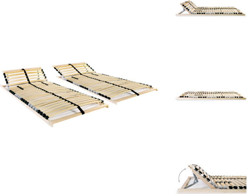 vidaXL Lattenroste 2 Stk. mit 28 Latten 7 Zonen 80 x 200 cm - Betten & Bettgestelle