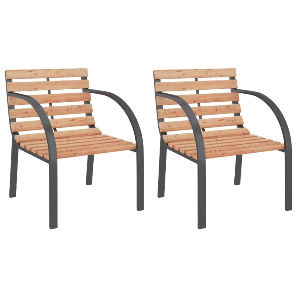 Chaises de jardin pour terrasse et balcon en bois vidaXL, pack de 2