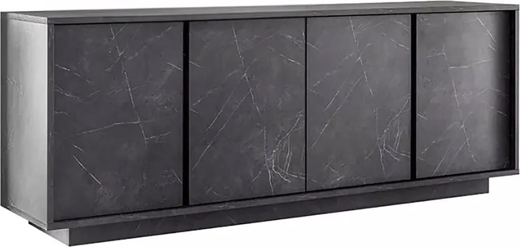 Buffet Nika 180 cm Gris Ardoise : Solution de Rangement Large et Chic