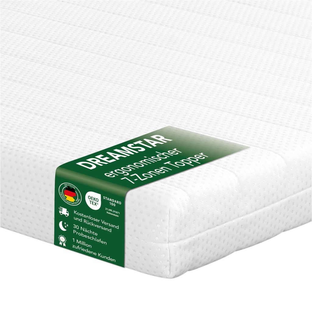 10 cm ergonomický 7-zónový matracový topper | H2&H3 | 120 x Obrázok produktu 