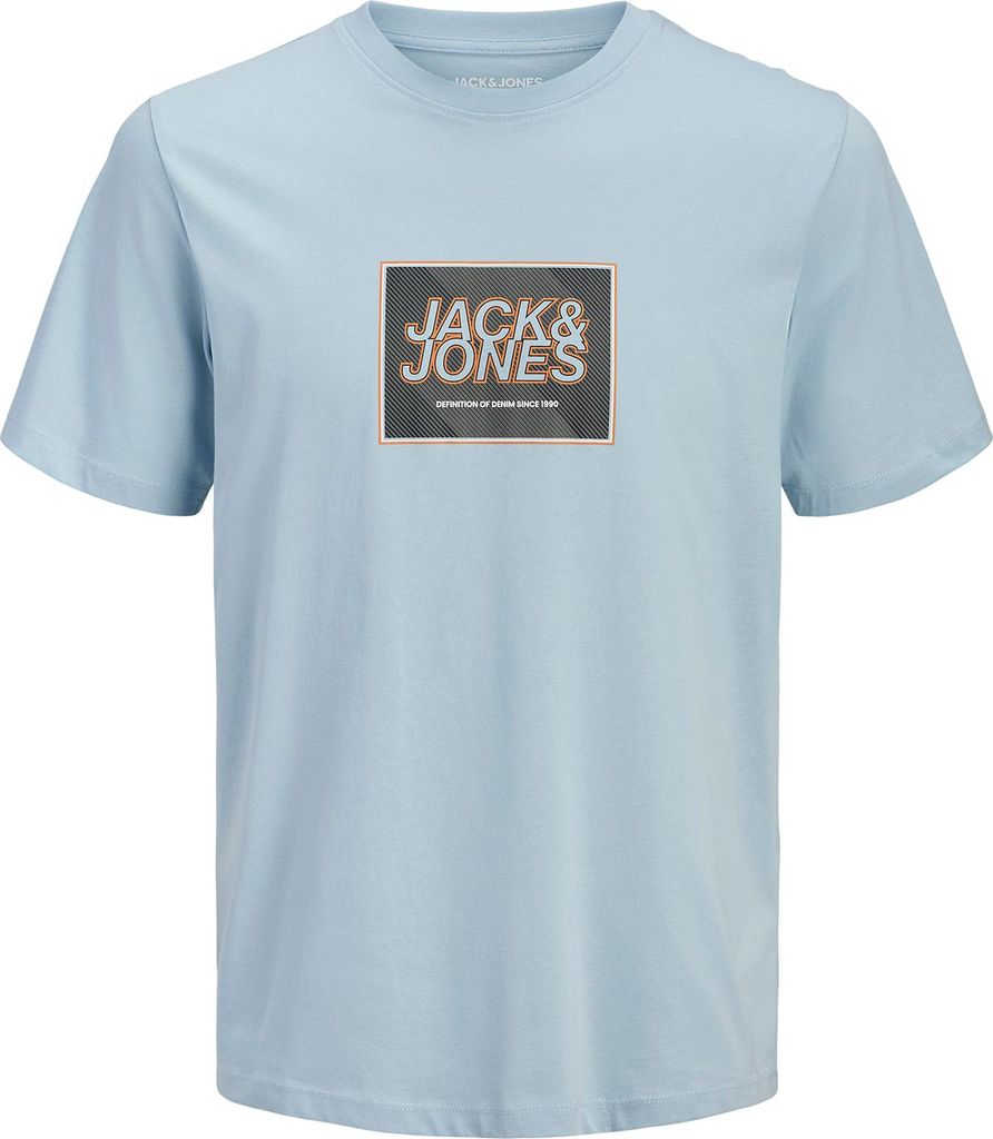 Jack&Jones Übergrößen T-Shirt hellblau JJRAIN Print