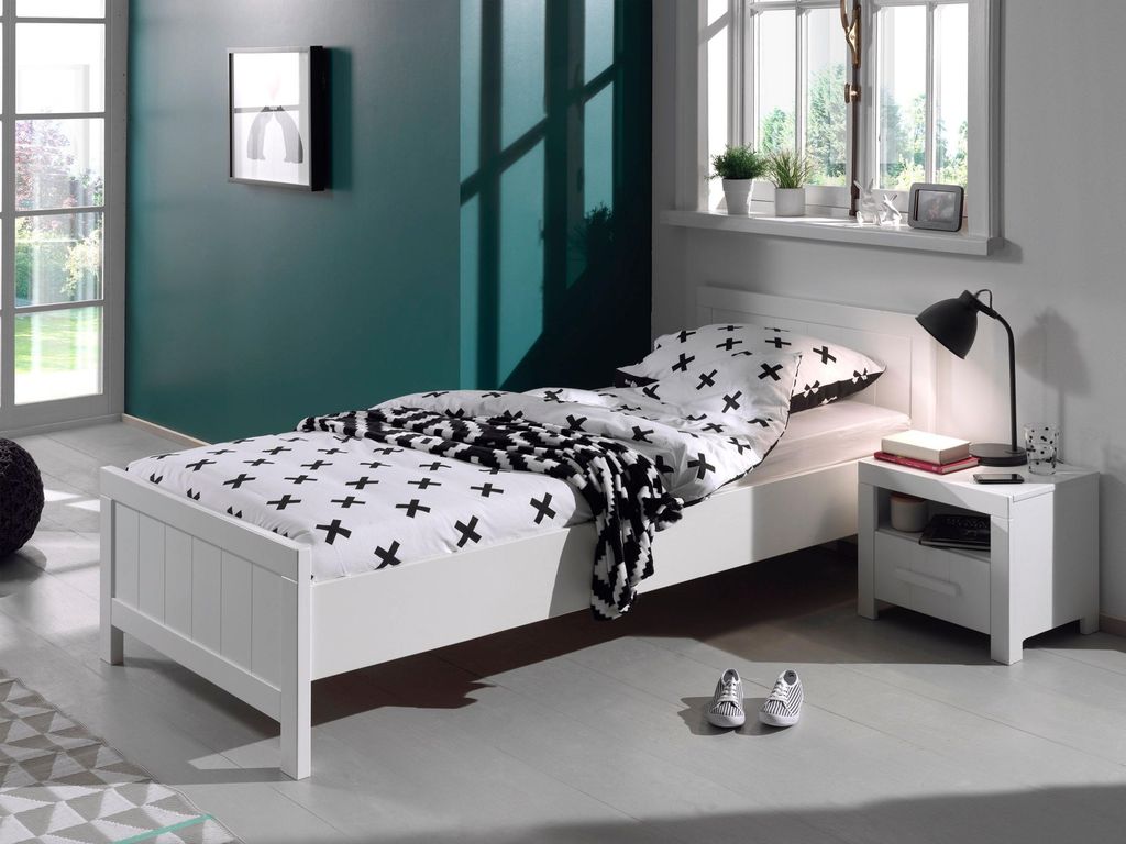 Vipack Set Erik bestehend aus: Einzelbett 90 x 200, Nachtkonsole