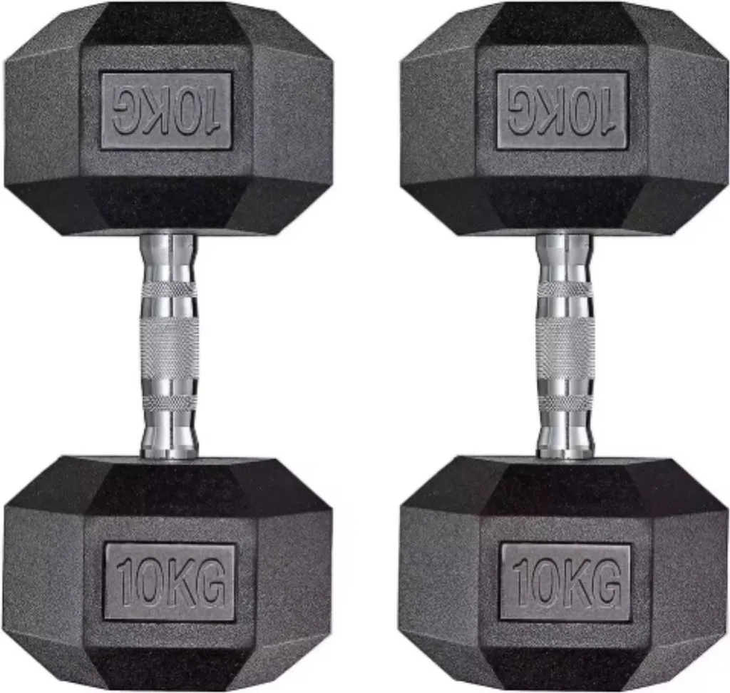 Kit de 2 Haltères de 10 kg Hexagon-Dumbbells pour Fitness à Domicile