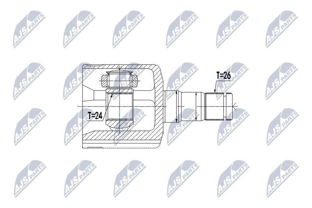NTY Gelenksatz Antriebswelle Vorne Links für VOLVO S80 I (184) NPW-VV-087