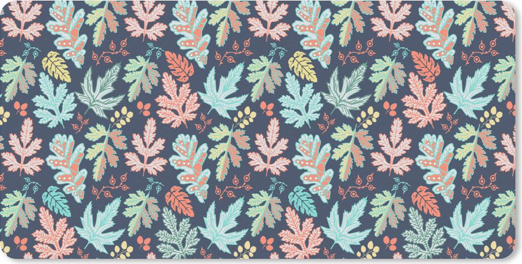 MuchoWow Mauspad Mousepad Blätter - Muster - Barock 60x30 cm - Mousepads - Maus Mat - Pad - Mausunterlage - Nachhaltig