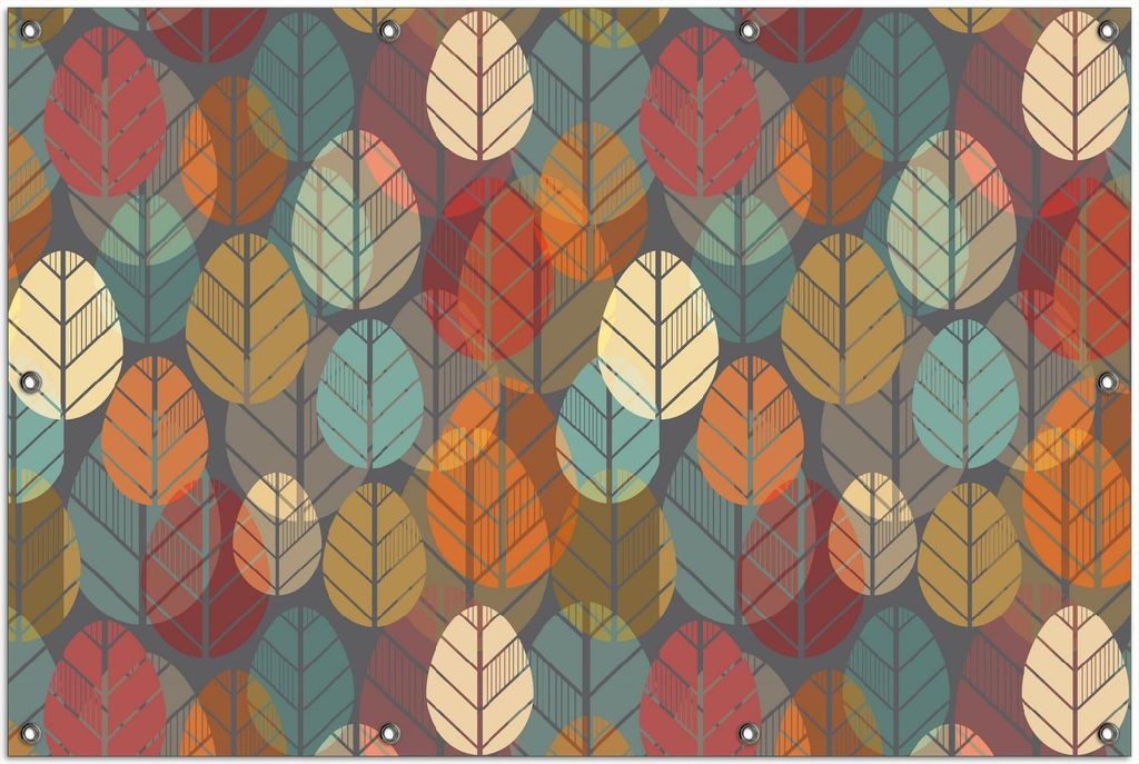 Wallario Outdoor-Poster für Garten oder Balkon, Motiv Bunte Blätter in Herbstlaune, in ca. 100 x 150 cm