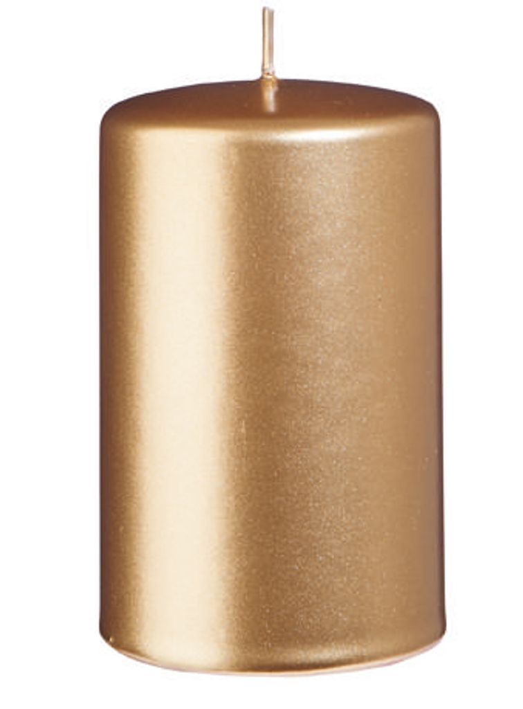 Stumpenkerzen Gold 100 x Ø 60 mm, 12 Stück