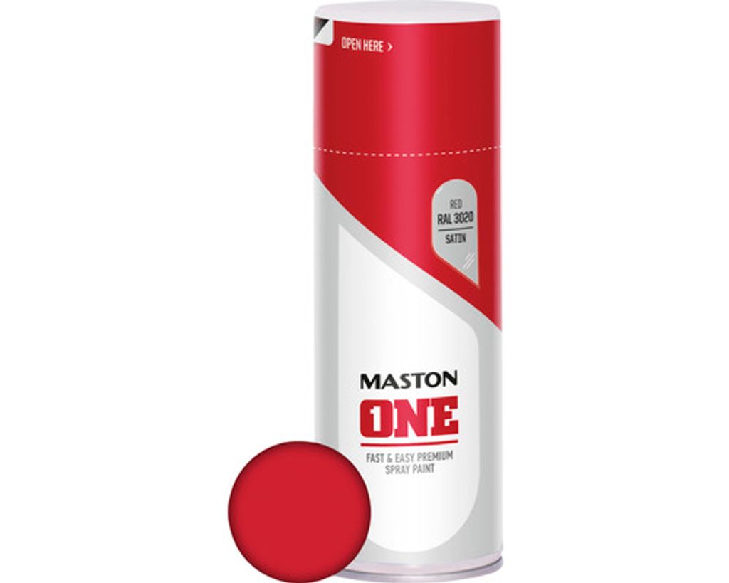 Sprühlack Maston ONE seidenmatt RAL 3020 verkehrsrot 400 ml Produktbild 