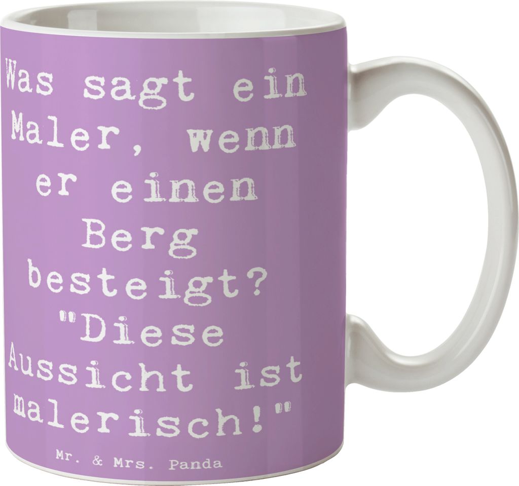 Mr. & Mrs. Panda Kaffeetasse Spruch Maler Aussicht - Lavendeltraum - Geschenk, Kaffeebecher, Pinseln, Handwerk, Berufsliebe, Pott, Berufsgestaltung...