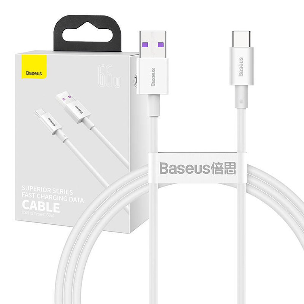 Baseus Superior Series Kabel USB auf USB-C, 66W, 1m (weiß)