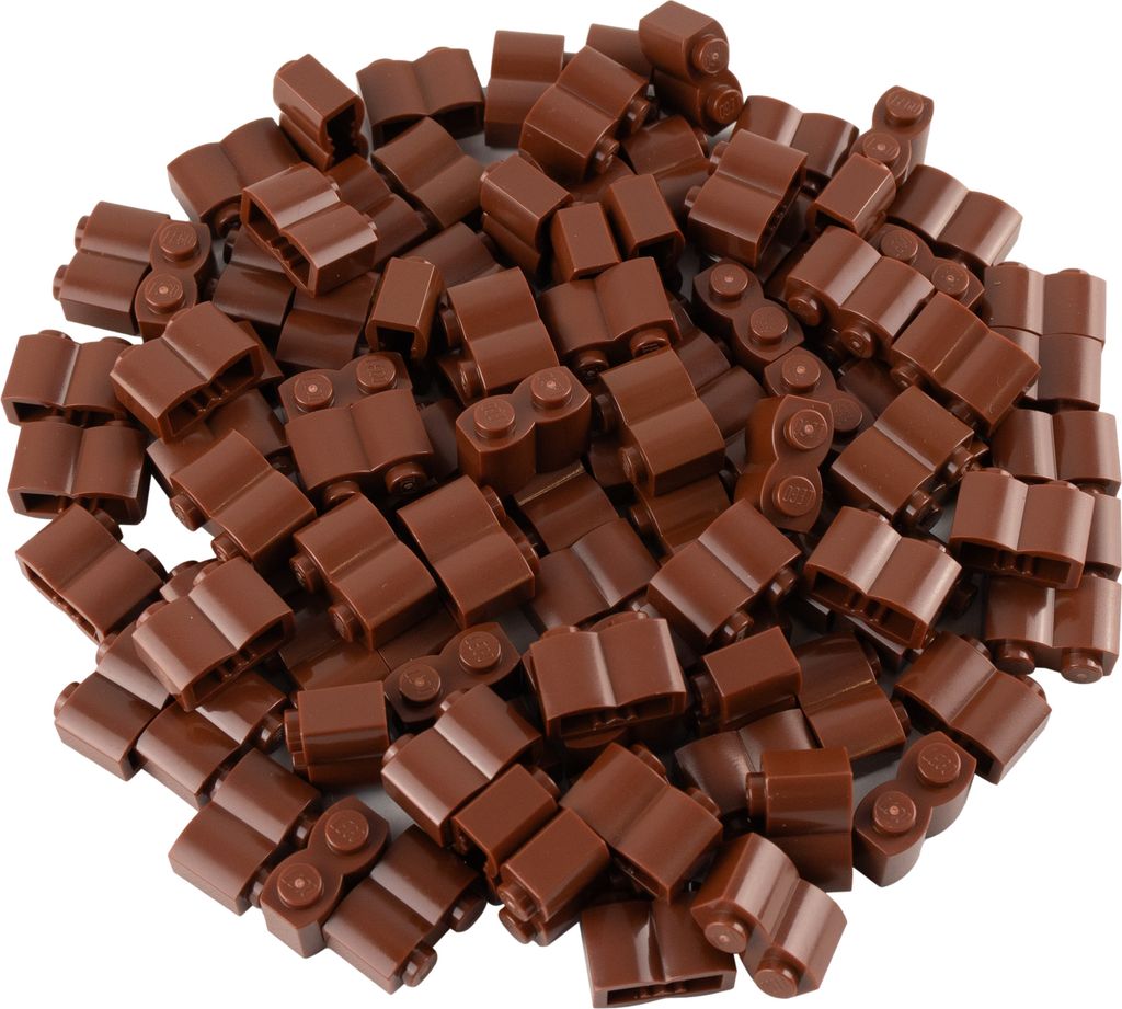A pile of brown LEGO bricks.