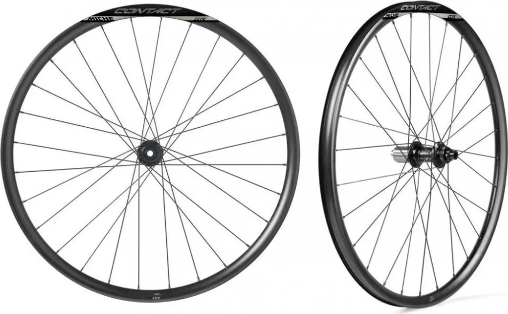 Miche Jeu de roues Gravel Contact 28" noir, rayons noirs pour pneus à fils