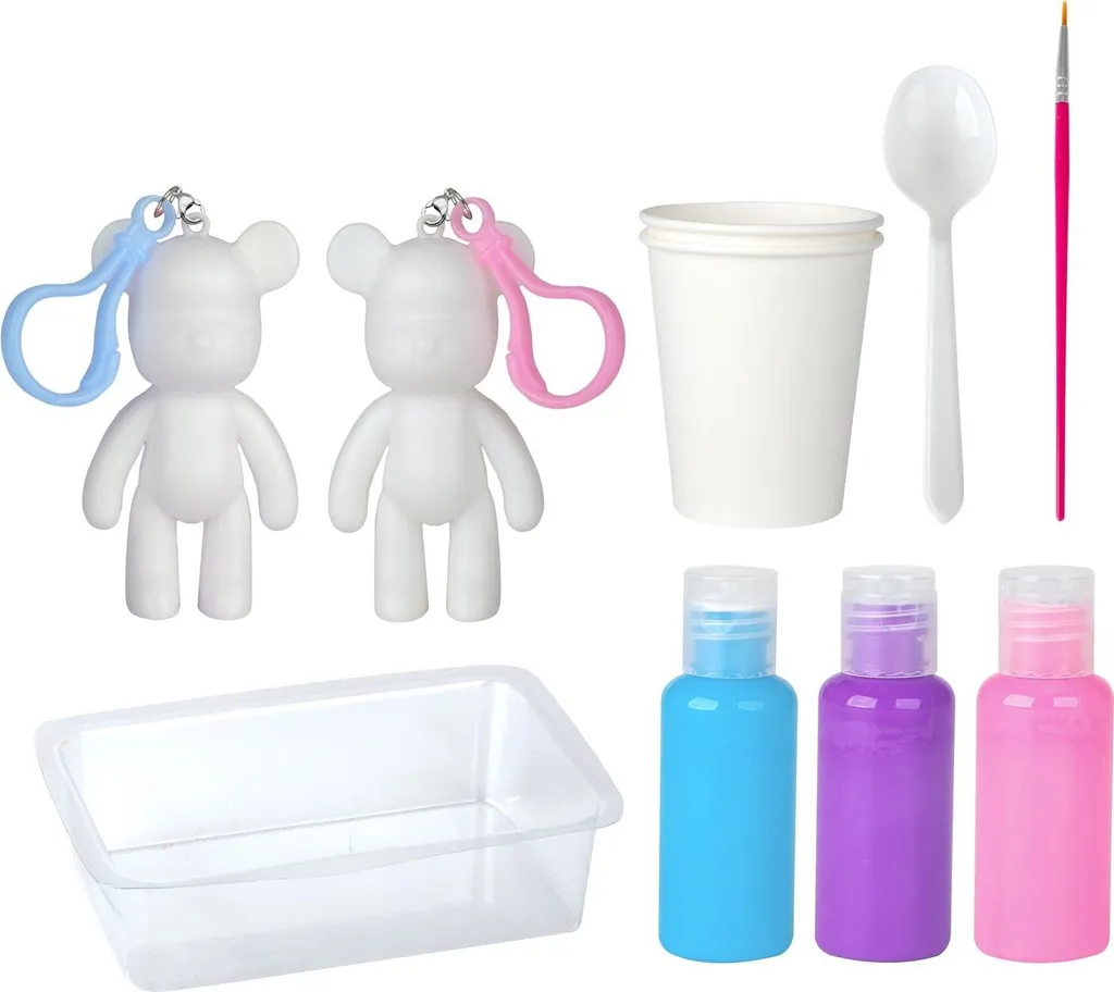Kit Creativo Marble Bear per Bambini: Crea Portachiavi Unici con Colori