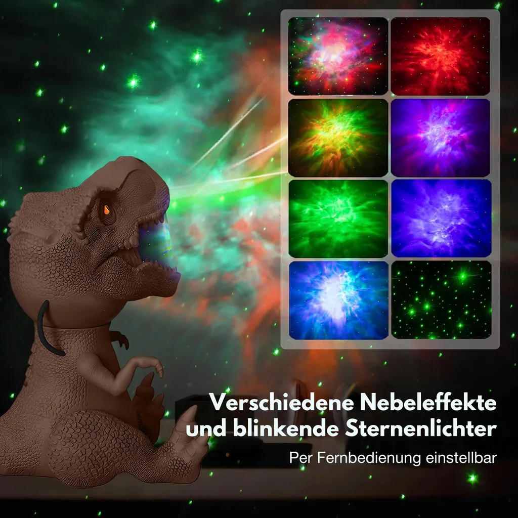 Proiettore Magico Aurora Dinosauro - Lampada Stelle Regalo Natale - 5